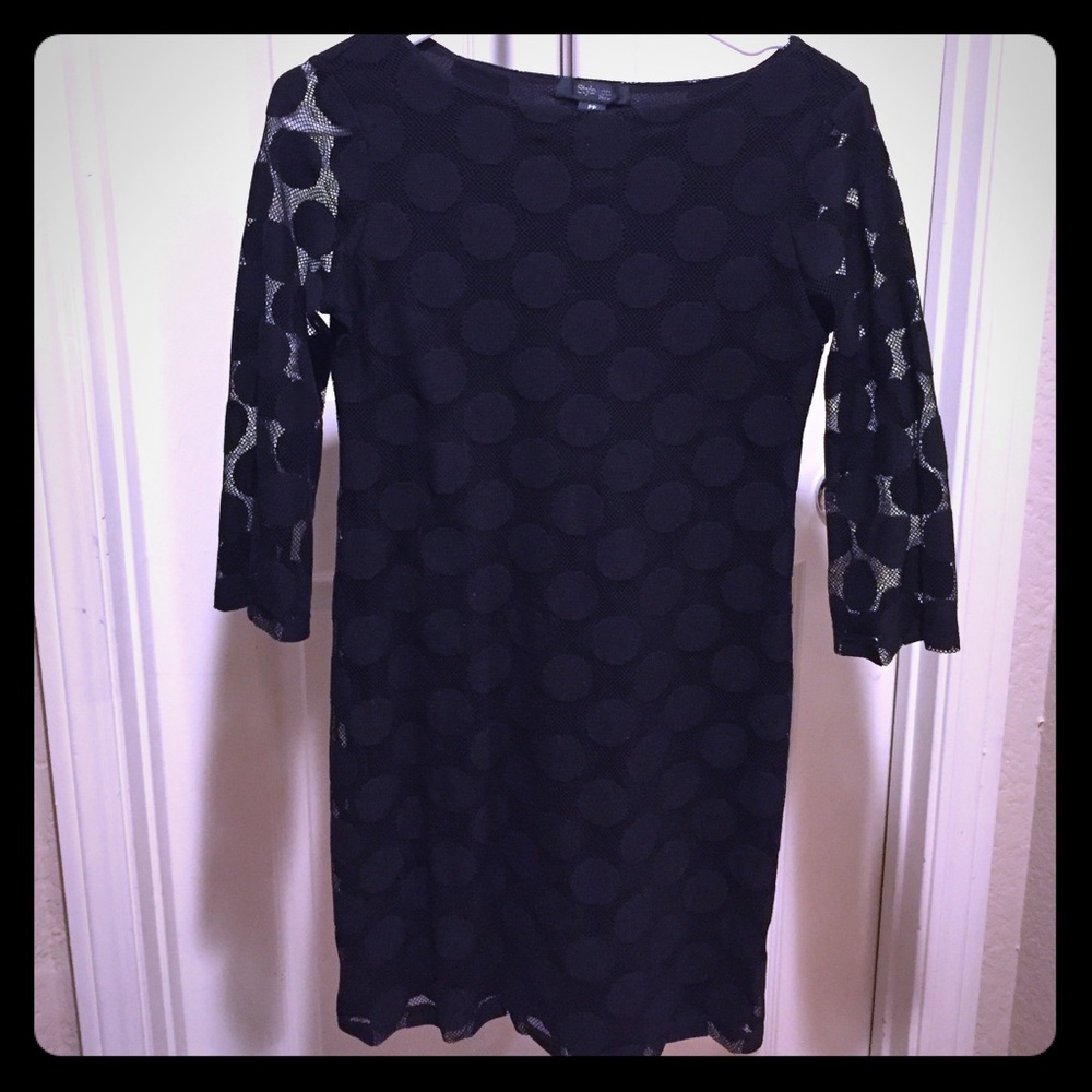 Style & Co Petite Black Pok a Dot Dress